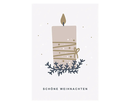 Weihnachtspostkarte Schöne Weihnachten Kerze 10,5x14,8 cm Grußkarte mit Kerze und der Aufschrift ''Schöne Weihnachten''