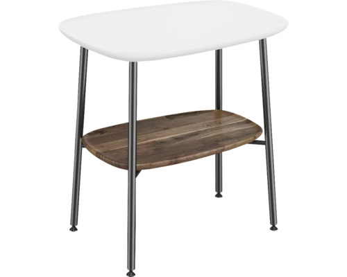Table d''appoint avec surface de rangement, pieds de table en métal