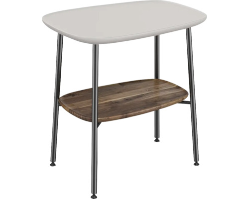 Table d''appoint avec plateau et étagère en bois
