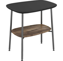 Table d''appoint avec étagère en bois et pieds en métal