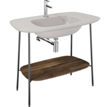 Vasque avec étagère en bois et robinet