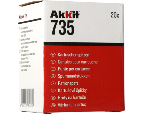 Akkit 735 Kartuschenspitzen mit Verschlusskappen Pack = 20 St