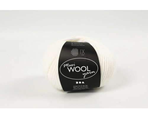 Pelote de laine 100 g, 125 m, blanc naturel