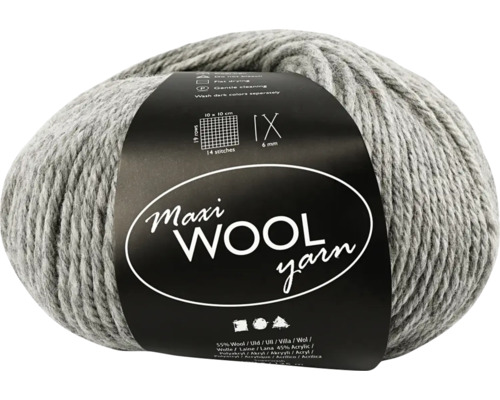 Pelote de laine 100 g, 125 m, gris mélange
