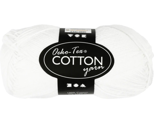 Pelote de coton 50 g, 170 m, blanc