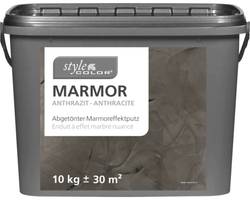 StyleColor MARMOR Abgetönter Marmoreffektputz anthrazit 10 kg Eimer Marmor Effektputz Anthrazit, 10 kg