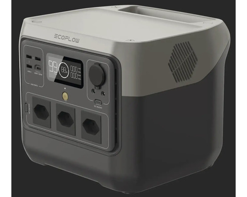 EcoFlow Powerstation mit verschiedenen Anschlüssen und Display