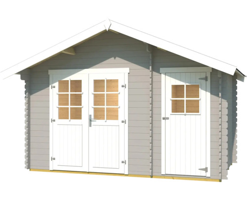 Abri de jardin en bois avec double porte et porte simple