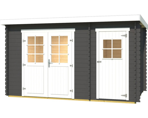 Abri de jardin avec double porte et porte simple