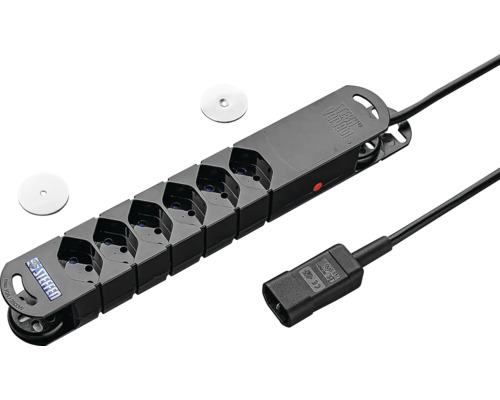 Bloc multiprise Variabl 6xT13 3 m noir Bloc multiprise Steffen avec six prises et câble