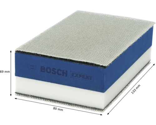 Tampon abrasif Bosch Expert mesurant 133 x 80 x 69 millimètres