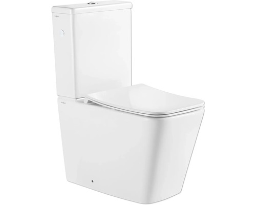 WC-Kombination Set Jungborn THREE Tiefspüler offener Spülrand weiss glänzend mit WC-Sitz