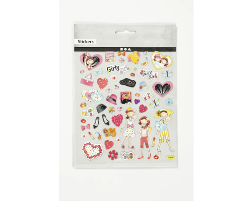 Sticker selbstklebend, Girls, 15x16.5 cm Aufkleberbogen mit Motiven zum Thema Mädchen