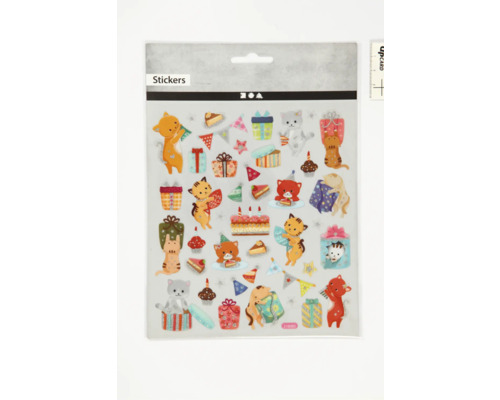 Sticker selbstklebend, Geburtstagskätzchen, 15x16.5 cm