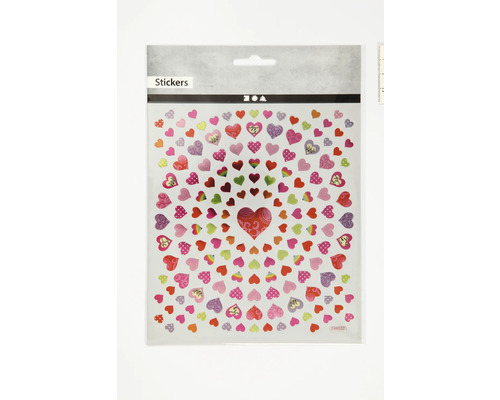 Sticker selbstklebend, Herzen, 15x16.5 cm