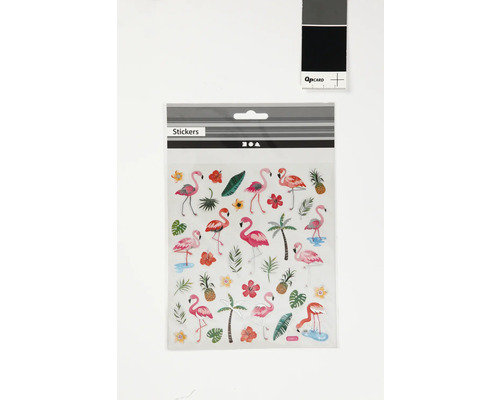 Sticker selbstklebend, Flamingos, 15x16.5 cm