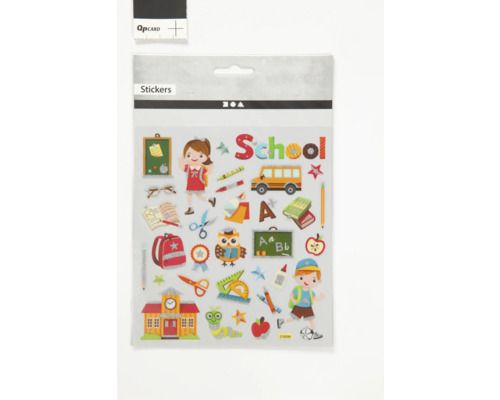Sticker selbstklebend, Schule, 15x16.5 cm, ca. 32 Stück Schulaufkleber-Set mit Motiven zum Thema Schule