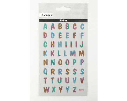Glitzer-Sticker Buchstaben, 10x16 cm