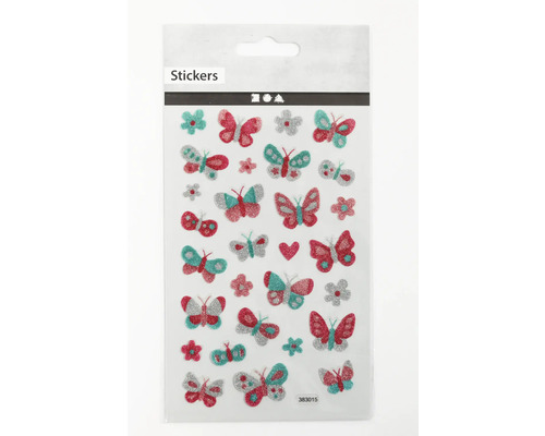 Glitzer-Sticker Schmetterlinge, 10x16 cm