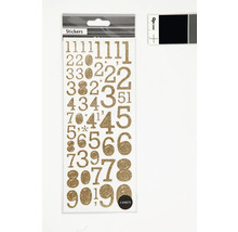 Aufkleber mit glitzernden Zahlen zur Dekoration und Gestaltung