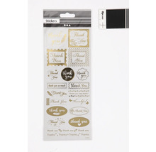 Aufkleber mit Dankesmotiven in verschiedenen Designs