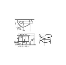 Schéma technique d''un lavabo avec dimensions
