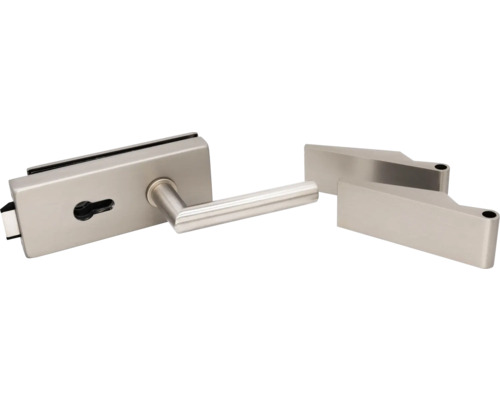 Serrure de porte en verre avec poignée et matériel de fixation