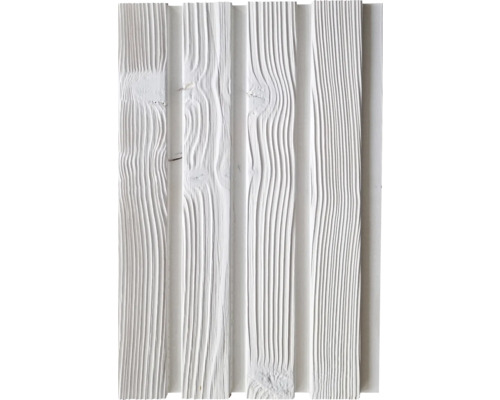 Profilé de plinthe épicéa du Nord thermo blanc traité avec 3 rainures 20,5x192x2650 mm