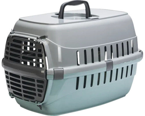 Boîte de transport Karlie Eco Tourist 1 Aqua - 48 x 31 x 31 cm gris turquoise Cage de transport pour animaux de compagnie en plastique