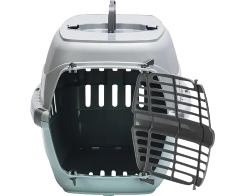 Haustiertransportbox mit offener Gittertür