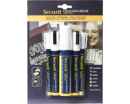 Set de marqueurs à craie Securit avec différents marqueurs
