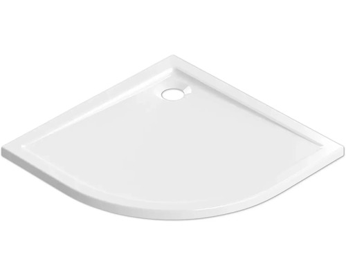 Jungborn Viertelkreis-Duschwanne CINQUE 90 x 90 x 2.5 cm weiss glänzend 6032090 Eckige Duschwanne aus Sanitäracryl
