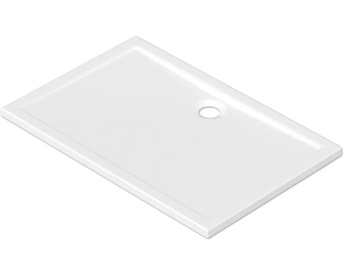Receveur de douche Jungborn Cinque 80 x 120 x 4.5 cm blanc brillant 6031830 Receveur de douche rectangulaire avec drain