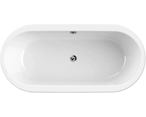 Baignoire îlot de forme ovale avec drain central