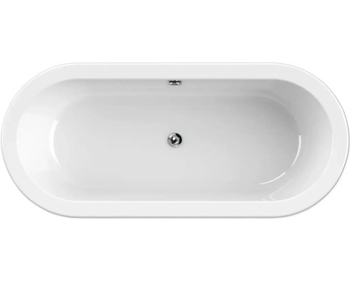 Ovale Badewanne von oben mit Abfluss