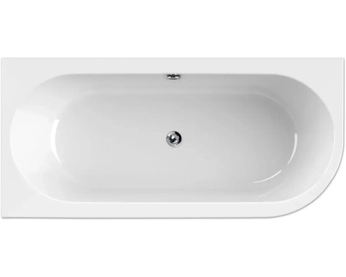 Baignoire de forme ovale vue de dessus avec drain