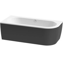 Baignoire form&style Sansibar 80 x 180 cm gauche blanc noir brillant