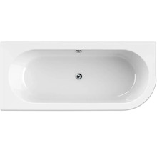 Baignoire form&style Sansibar 80 x 180 cm gauche blanc noir brillant
