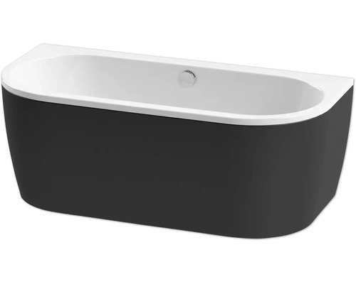 Ovale Badewanne form&style SANSIBAR 75 x 160 cm weiss/schwarz glänzend
