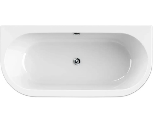 Vue de dessus d''une baignoire avec garniture de vidange