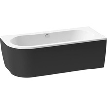 Baignoire form&style Sansibar 80 x 180 cm droite blanc noir brillant