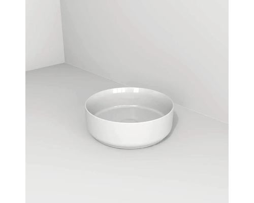 Vasque à poser céramique Devo Cristal 2.0/Sonus 2.0 lxhxp 36x12x36 cm blanc Vasque à poser ronde en céramique