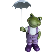 Figurine décorative Lafiora Grenouille avec parapluie H 45 cm lilas