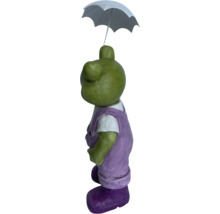 Figurine décorative de grenouille avec parapluie pour le jardin