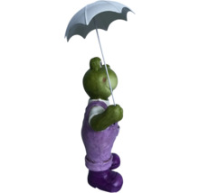 Figurine décorative Lafiora Grenouille avec parapluie H 45 cm lilas