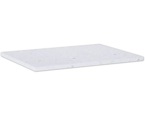 Plan de toilette 60,6x56 cm Terrazzo blanc mat sans découpe