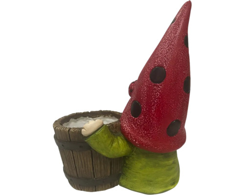 Figurine de nain de jardin avec décoration de seau