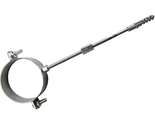 Collier de serrage avec tige filetée et cheville pour la fixation de tuyaux