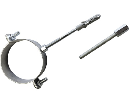 Collier de serrage avec tige filetée et cheville