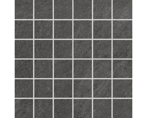 Feinsteinzeugmosaik Meran anthrazit BxLxS 29.7x29.7x0.6 cm Mosaikfliese aus Naturstein